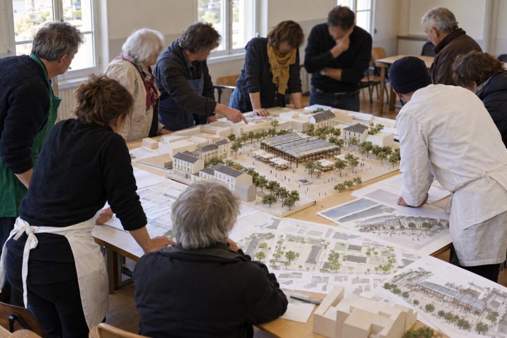Illustration IA : la concertation sur les Halles de demain en 2014